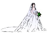 A bride with a long train